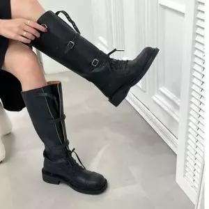 미들힐 부티 발목부츠 봄구두 워커부츠 발목 통굽 힐