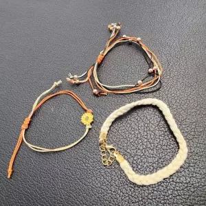 소원발찌 우정발찌 해바라기 끈 발찌 3종세트 해바라기 금전운 풍수 패션발찌 우정발찌