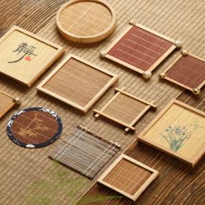 대나무 티코스터 일본 잔받침 컵홀더 찻잔 받침