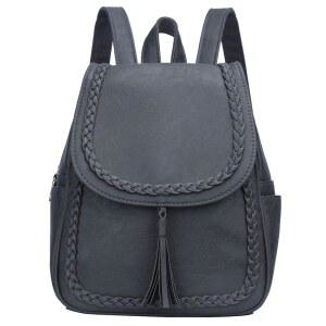 십대 소녀용 포함, 합성 회색., 지갑 백팩 작은 여성 가죽 클래식 태슬 및 패션