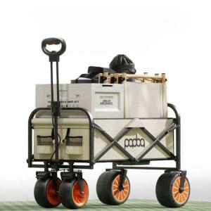 전동 웨건 캠핑용 자동 블랙 6km 업버전 부착형 36V 블랙 고무휠 손수레 버전