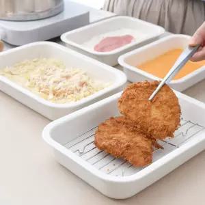 다용도 세라믹 사각 밧드 2종세트 (밧드+튀김렉) 오븐/전자렌지에 사용가능한 트레이