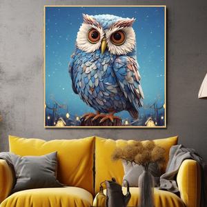 부엉이 그림 부 성공 돈 사무실 개업 입주 가게오픈 집들이 선물 풍수 지리 인테리어 액자