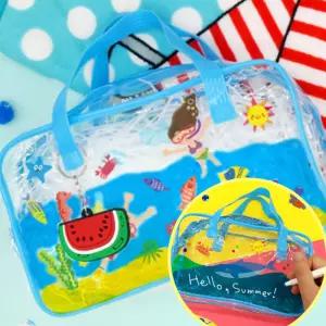 여름 비치백 수영장 미니소형 어린이키즈 유아동아기 투명물놀이가방 워터파크 방수 용품 파우치 세면목욕