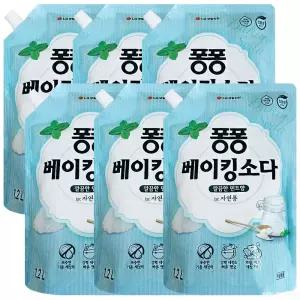 퐁퐁 베이킹소다 1200ml 6개, 1.2L 주방 세척제 세정제 세제 리필 대용량