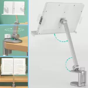 학생 투명 각도조절 가능한 북스탠드 독서대 거치 노트북 데스크 테리어 책상 고정식 암 회전 눈높이 편리