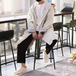 [우기브로]WBH 남자 빅사이즈 댄디 간절기 후드 롱 야상