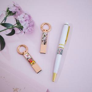 나빌레라 LED 자개스틱USB금장띠볼펜세트-전통문양 볼펜세트 선물추천