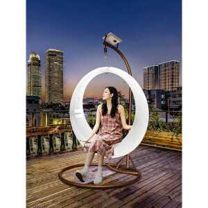 LED 야외 흔들 그네 포토존 달토끼 스윙벤치 해먹 펜션