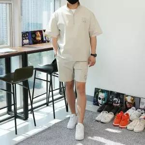 [우기브로]WDA 남자 빅사이즈 제로 자수 아노락 반팔 반바지