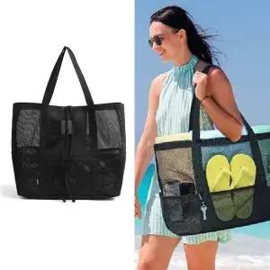 [창고정리 한정수량] 라엘라베어 코리아. 콜린 메쉬 비치백 대용량 토트 숄더백. RA24-830
