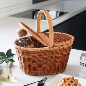 [텐바이텐]라탄 펀 피크닉 바구니 (수평뚜껑) - 소