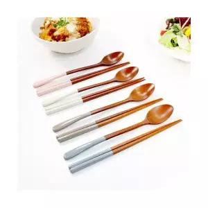 휴홈 천연 옻칠 파스텔 수저 4인세트