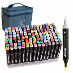 B0B 부직포 트윈마카 120색 전문가용 트윈 마카펜 드로잉 양면 촉 터치필 디자인 가방형 디자인마카