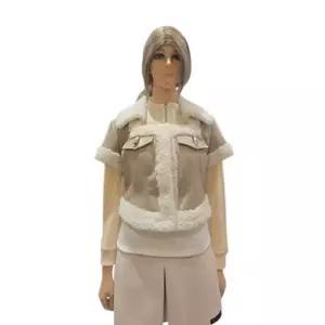 [에고이스트] 햄라인 스퀘어넥 하프소매 무스탕  EP4MV-960