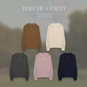 핫핑 [5컬러][휘뚤마뚤코디템] 디먼 하찌 반집업 긴팔니트티