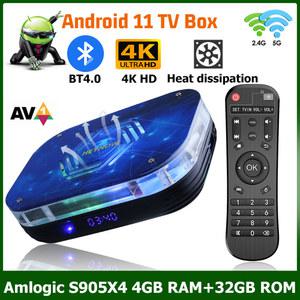 셋톱 박스 HD 미디어 플레이어 내장 냉각 선풍기 안드로이드 TV Amlogic S905X4 2GB 16GB 4 GB 32GB 2 4G 5G 듀얼 와이파이 BT4 0 4K 8K