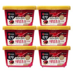 청정원 순창 100% 현미 태양초 찰고추장 2kg 6개