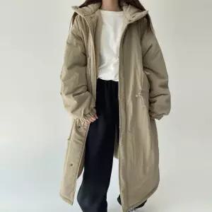 오버핏 양털 덤블 안감 후드 롱 아노락 패딩 야상 점퍼 캐주얼 겨울 아우터