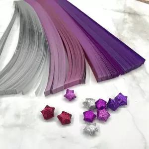 고품질 세트 별종이 별접기 반짝이 종이별접기 퍼플 (WFGTG5Z)