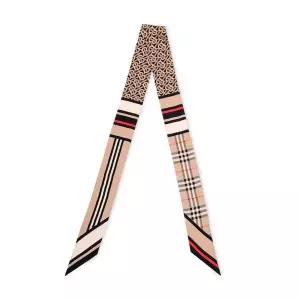 [버버리] 여성 실크 스키니 베이지 스카프 8037017