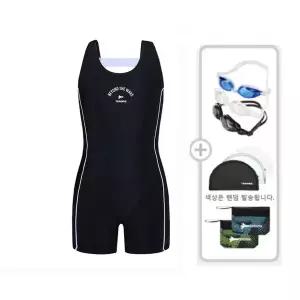 [레노마수영복](하남점)*폴리백 증정*여아 레터링 2부 반신수영복 블랙 RN-GS2F861-BK