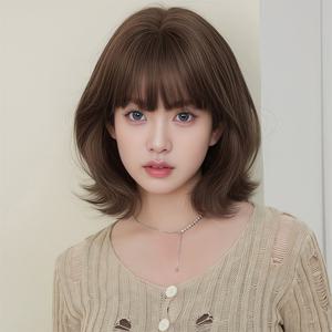 키라비 여성 가발 통가발 단발머리 35cm DTF0171