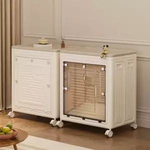 청소앤 투명창 접이식 리빙박스 전면오픈 대용량 150L 이불 겨울옷 정리 이동식 폴딩수납장