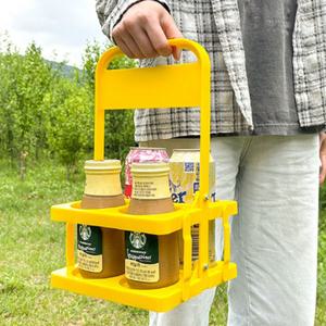 캠핑 피크닉 음료캐리어 접이식 테이크아웃 커피캐리어 맥주 음료수 홀더 트레이 4구