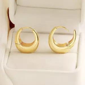 18k 압축 도금 귀걸이 엘리 로아 여성 여자 주얼리 악세사리 패션 변색없는 써지컬 골드 원터치