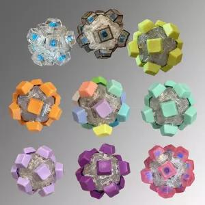 재미있는 led 라이트 컬러 큐브 피젯 키보드 공 버튼 블럭 딸깍이 키캡 핑거 토이 스트레스해소