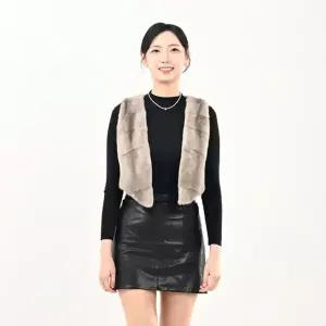 우진모피(WJ) 코펜하겐 퍼 휘메일 실버블루 숏밍크베스트(2426) 국내생산 본사직영