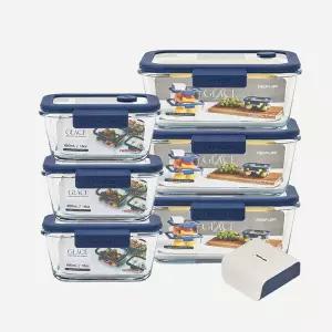 네오플램 글라쎄Z 진공 내열유리 밀폐용기 6종(460mlx3+1.2Lx3)+전용 펌프