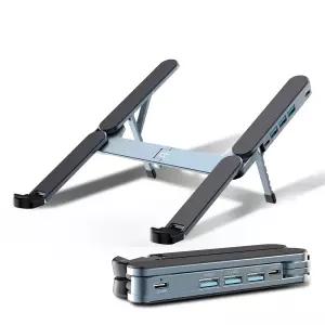 디큐브 Flexen H 4in1 멀티허브 초경량 휴대용 접이식 노트북 거치대 받침대 4개포트 6단계 높이조절