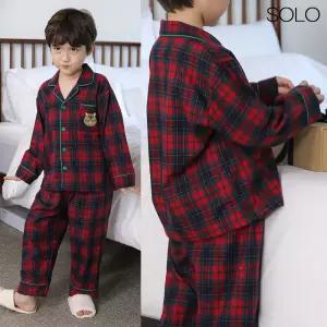 [기타브랜드]국내산 아동면잠옷 빨간 남아 키즈 초등학생 주니어 체크 잠옷 파자마 세트