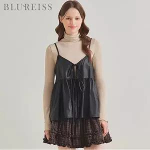 [블루레이스] 리본 여밈 레더 뷔스티에 조끼_B5F1VT4941