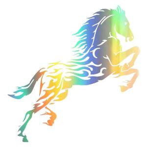 스티커 스크래치 말 오토바이 16cm PVC