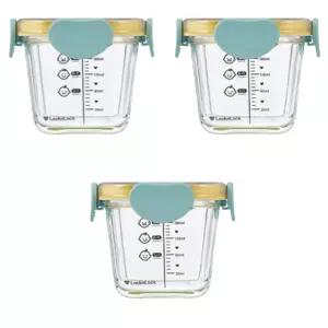 락앤락 이유식 유리용기 밀폐캡 원형 블루 260ml 3p