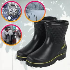 남성 방한장화 초경량 논슬립 방수 겨울 털안감 작업 낚시장화 블랙