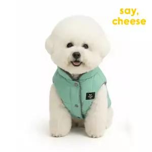 세이치즈 대형견 벨티드 양털 카라패딩 블루 XL-5XL