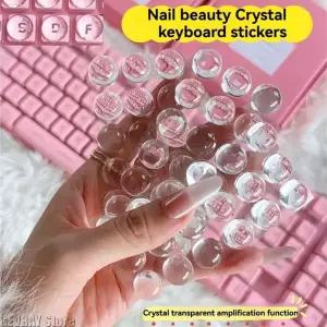 긴 손톱한 키보드 스티커 돌출된 패드 확대된 글자 타이핑 보호 커버 유리 키보드 액세서리