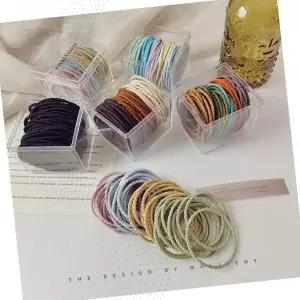 헤어끈 고무줄 머리끈 컬러풀 투명케이스 정리함 보관함 헤어액세서리 여성용 다양한색상 꼬임디자인