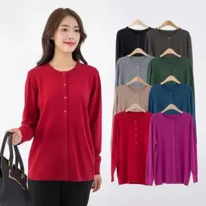 엄마옷 베이직 라운드 가디건 1GHJ24005 중년여성 마담 60 70대  빅사이즈 할머니