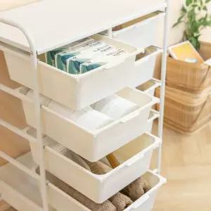 이동식 트롤리 바구니 서랍장 화장대 조립식수납장 바구니서랍장 장난감정리대
