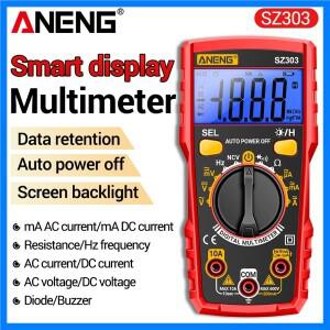 스마트 디지털 멀티미터 테스터 ANENG SZ303 전문가용 AC/DC 전압 전류 전기 데이터 저장 고정밀 검출기