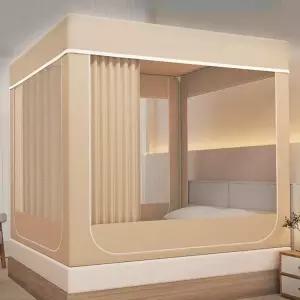 텐트 난방 사각 퀸 방트 패브릭 침대위 모기장