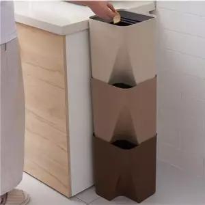 수직 수납형 쓰레기통 인테리어 휴지통 분리수거 수납함 공간 절약 (WFK7A2P)
