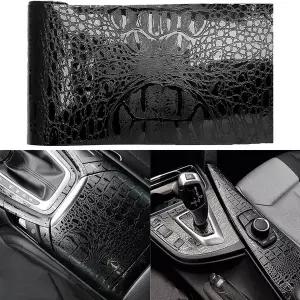 인조가죽시트지 가죽 수선패치 자기 접착 자동차 스티커 블랙 질감 악어 필름 스타일링 인테리어 DIY 장식