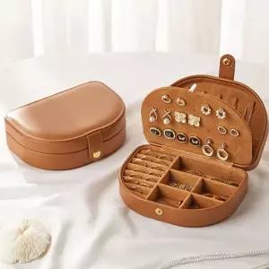 휴대용 보석함 고급 쥬얼리함 정리함 가죽 보석함 여행용 반지
