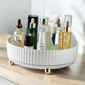 수납 트레이 회전 다용도 테이블 정리 트레이 욕실 돌림판 조미료 화이트 화장품 싱크대 화장대 냉장고